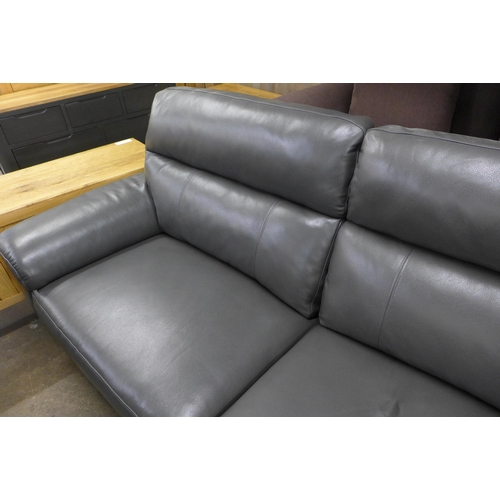 1483 - Grace Grey Leather 2.5 Seater Power Recliner, original RRP £991.66 + VAT (4153-21) * This lot is sub... 