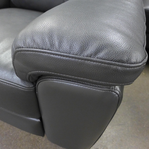 1484 - Grace Grey Leather 1 Seater Power Recliner, original RRP £574.99 + VAT (4153-20) * This lot is subje... 