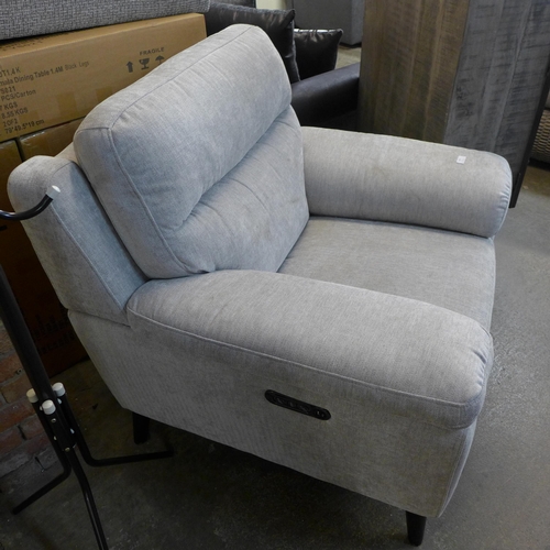 1501 - Grace Silver Fabric Armchair With Power Recline, original RRP £524.99 + VAT (4153-23) * This lot is ... 