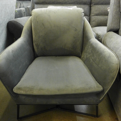 1317 - A Lucca charcoal grey velvet accent armchair * This lot is subject to VAT