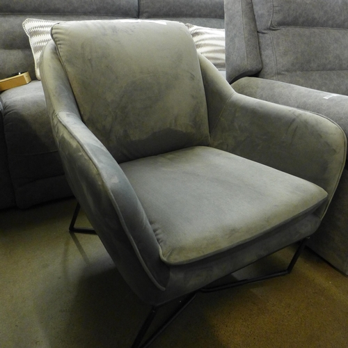 1317 - A Lucca charcoal grey velvet accent armchair * This lot is subject to VAT