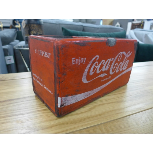 1424 - A large rectangular Coca-Cola wooden storage box, H 34cms x W 14cms (BX00406)  #