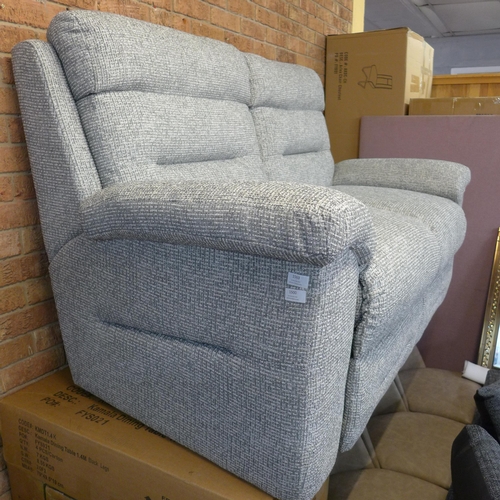 1500 - A light and dark grey textured weave high back three seater sofa