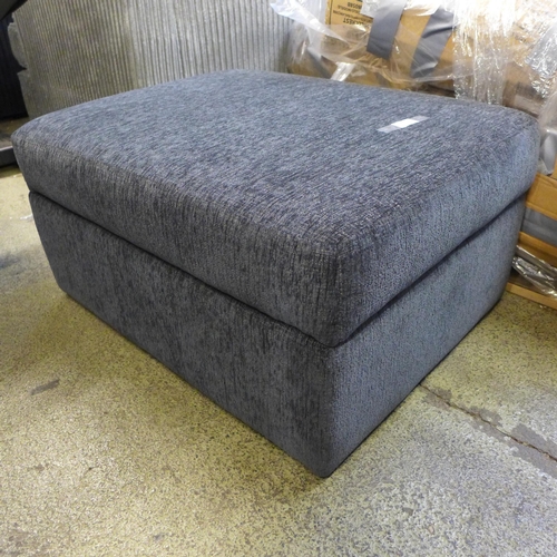 1582 - A grey upholstered large storage footstool * This lot is subject to VAT