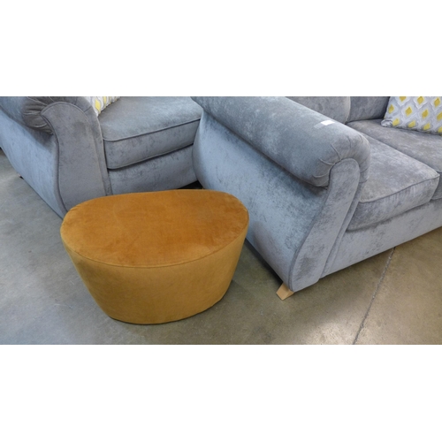 1301 - A grey velvet upholstered two and three seater sofa