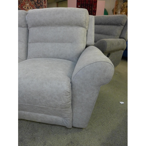 1306 - A Merlin light grey manual reclining two seater sofa