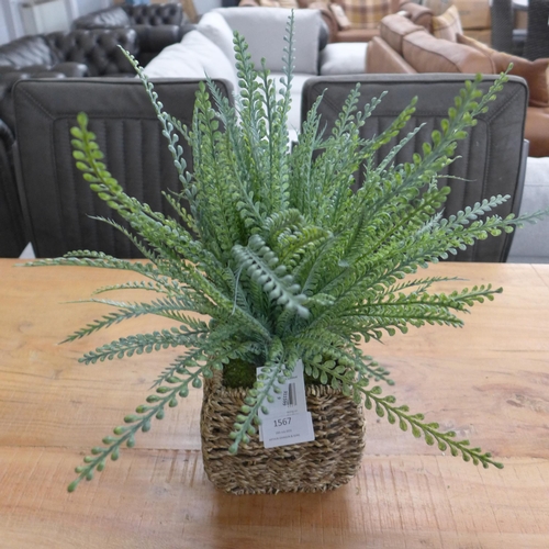 1310 - An artificial fern in a seagrass basket, H 43cms (67452713)   #