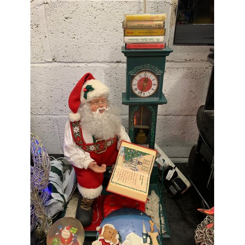 2247 - Job lot of Christmas decorations: tree, musical Santa, etc.