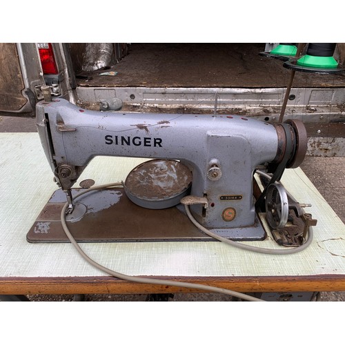 2308 - Singer 331K4 industrial sewing machine with original Singer machinists table - W