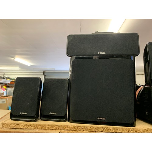 2230 - Yamaha job lot: HTR2064 surround HDM amp, 4 wall speakers plus main and sub woofer