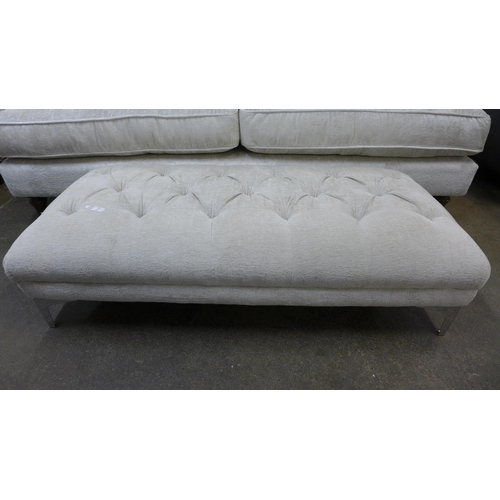 1469 - An ivory velvet buttoned footstool