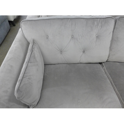 1385 - A Hoxton mink velvet upholstered three seater sofa