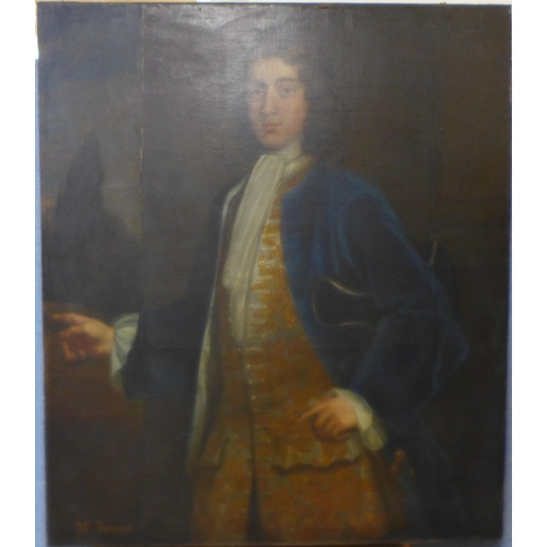 12 - English School (18th Century), portrait of a noble gentleman, titled Mr. Turner, oil on canvas, unsi... 