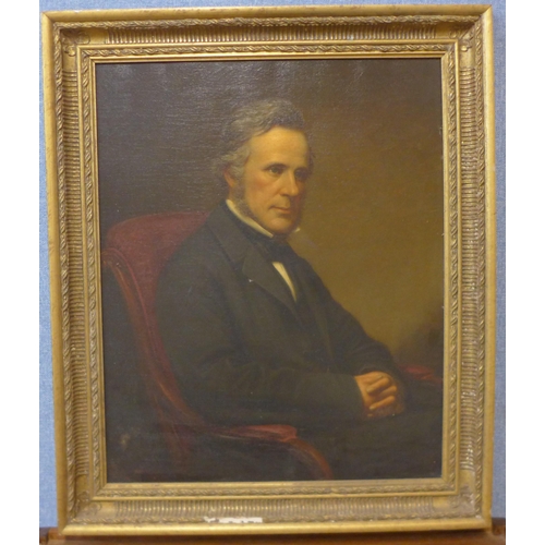 15 - S. Redgate, seated portrait of Henry Dawson, oil on canvas, signed and dated 1879 lower right, 59 x ... 