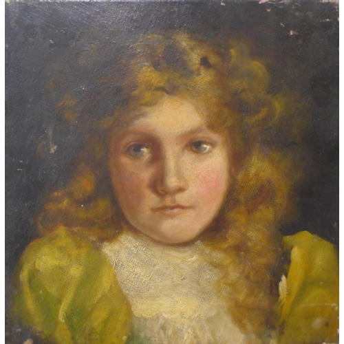 17 - J.C. Turner, portrait of Flora Gertrude Turner, oil on canvas, 31 x 31cms, unframed