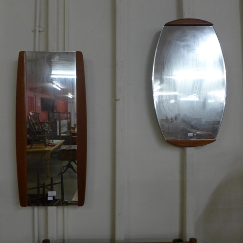 181 - Two teak framed mirrors