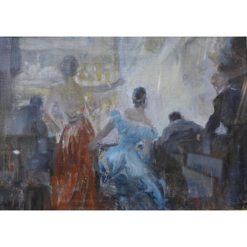 32 - Frederic Charles Winby, (1875-1959), Night At The Opera, oil on board, 23 x 33cms, framed