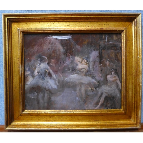 33 - Frederic Charles Winby, (1875-1959), Backstage At The Ballet, oil on board, 22 x 28cms, framed