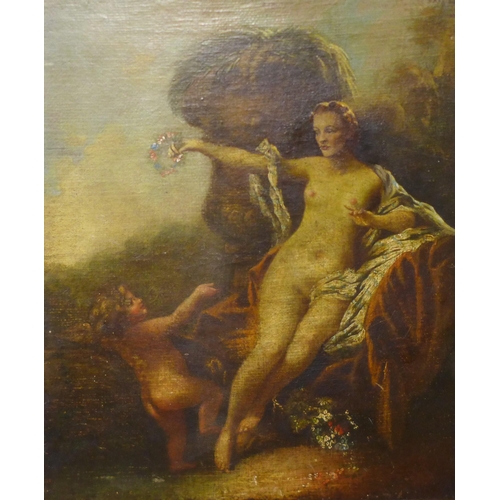 50 - Italian School (18th Century), study of mother and child, oil on canvas, 34 x 28cms, unframed