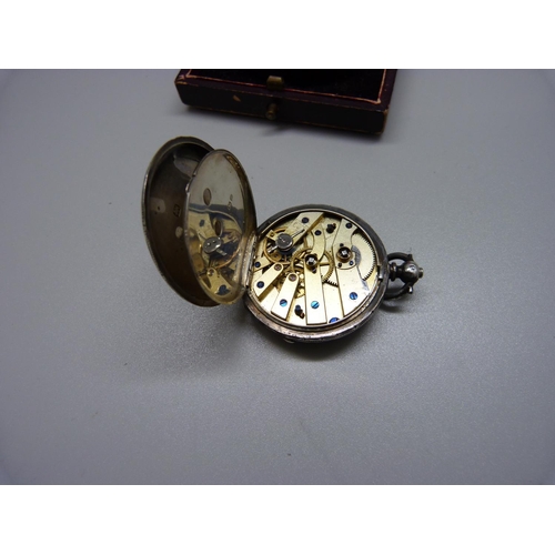 1049 - A silver fob watch