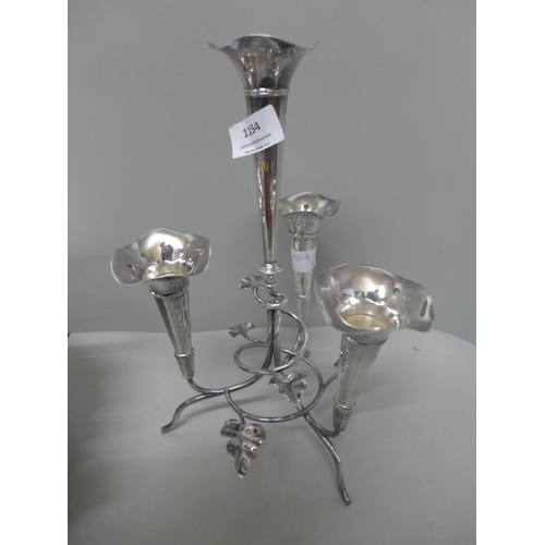 1154 - A plated epergne and plated basket by Walker & Hall