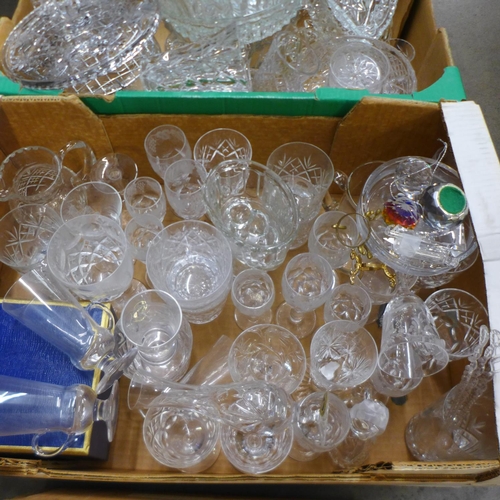 1165 - Three boxes of mixed glass including boxed commemoratives and drinking glasses