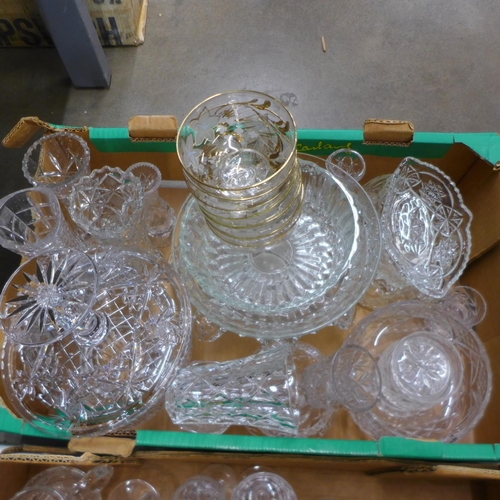 1165 - Three boxes of mixed glass including boxed commemoratives and drinking glasses