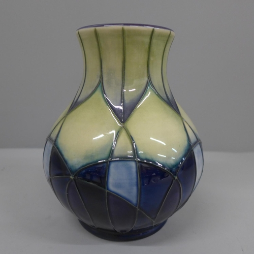 611 - A Moorcroft Indigo pattern lamp base, designed by Emma Bossons, 15.5cm