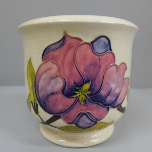 612 - A Moorcroft Magnolia pattern planter, 13.5cm