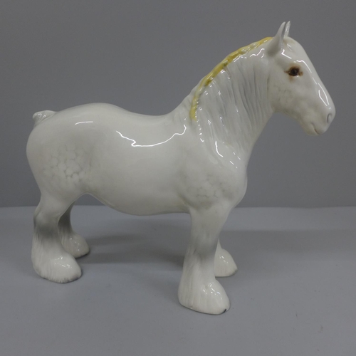 643 - A Beswick white shire horse