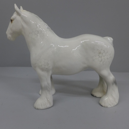 643 - A Beswick white shire horse