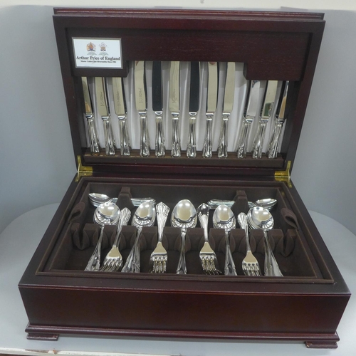 655 - A canteen of silver plated cutlery, Arthur Price Dubarry pattern, 124 pieces plus similar fish serve... 