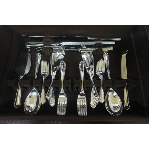 655 - A canteen of silver plated cutlery, Arthur Price Dubarry pattern, 124 pieces plus similar fish serve... 