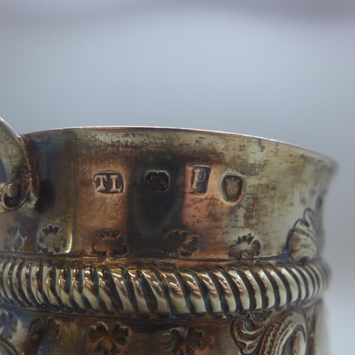 706 - A George III silver two handled cup, London 1790, maker TL, 227g, height 86mm