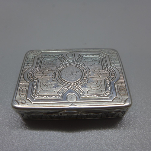 727 - A Victorian silver vinaigrette, Nathaniel Mills, Birmingham 1854