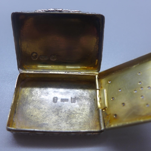 727 - A Victorian silver vinaigrette, Nathaniel Mills, Birmingham 1854