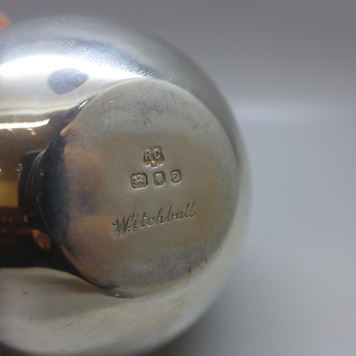 736 - A globular silver table lighter, London 1956, maker RC, William Comyns & Sons