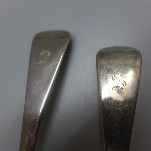 800 - A pair of Victorian silver spoons by George Adams, London 1877, 142g