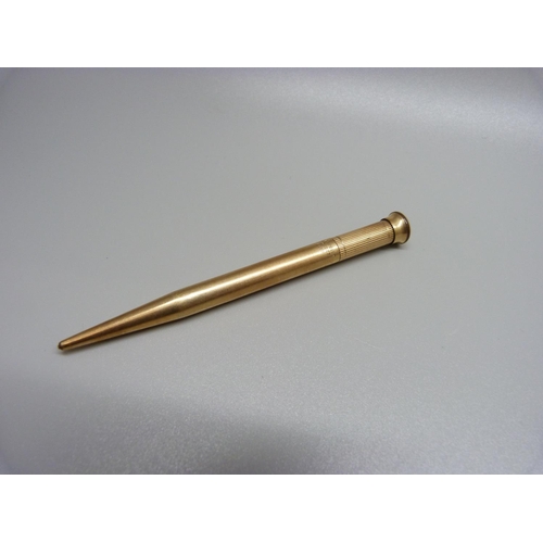 874 - A Mordan Everpoint gold filled pencil, 92mm