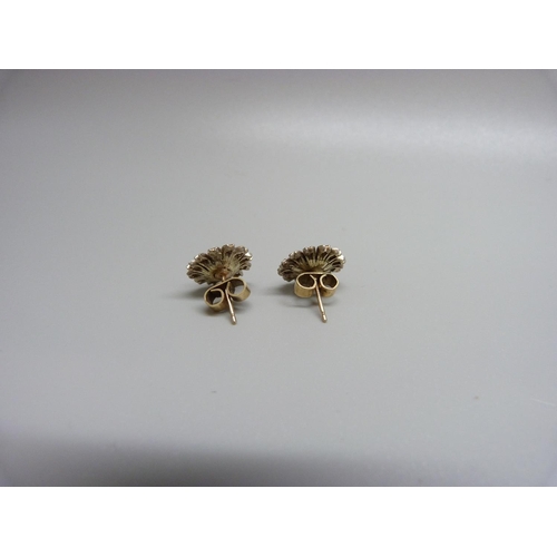 875 - A pair of old cut diamond cluster earrings, 12mm diameter