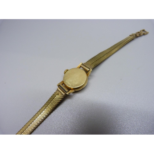 902 - A lady's Jaeger-LeCoultre wristwatch on a plated bracelet strap