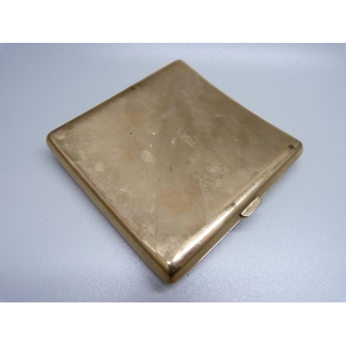 914 - A 9ct gold cigarette case, Birmingham 1926, 117.2g, 88mm x 88mm