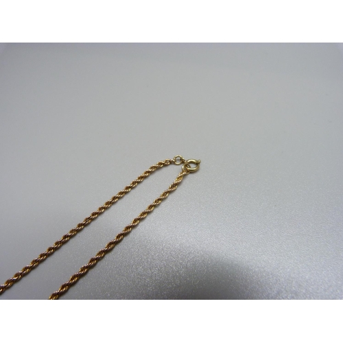 937 - A 9ct gold rope chain, 4.7g, 45cm