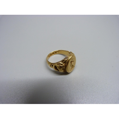 947 - A Victorian 18ct gold ring, Birmingham 1865, 15.4g, Q