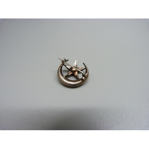 953 - A paste set crescent brooch, 6.5g