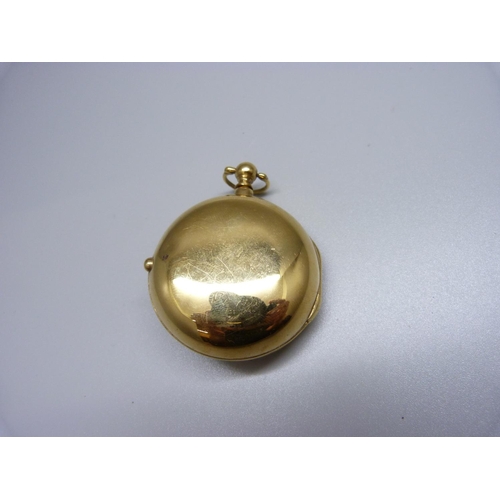 959 - An 18th Century gilt metal pair cased verge pocket watch, Henry Williams, Lancarvan, lacking glass