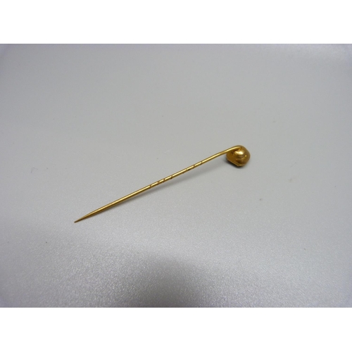 974 - An early 18th Century crystal, converted to a stick pin