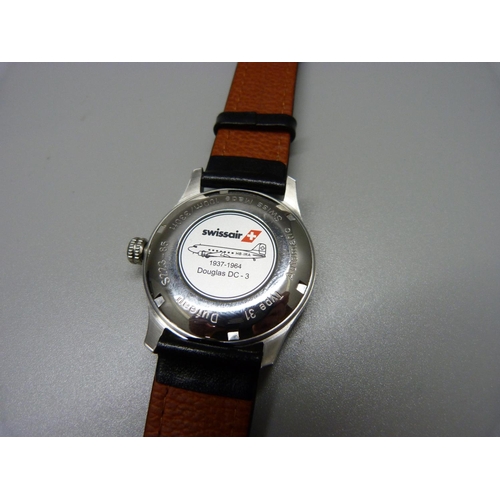 976 - A Dufeau automatic Swissair Type 31 DC-3 wristwatch, boxed