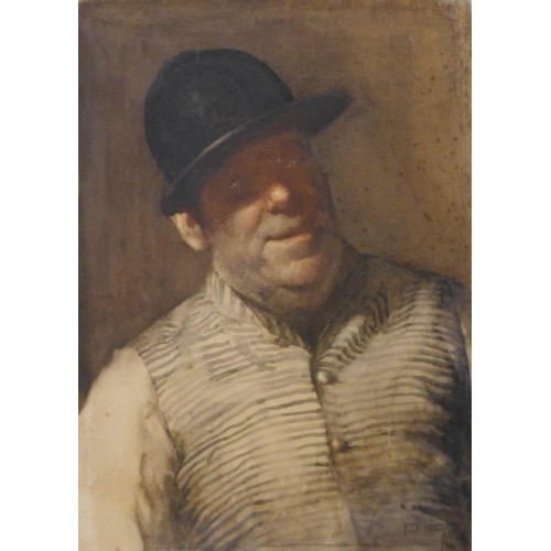 61 - Frank Dadd (1851-1929), portrait of a gentleman, oil on paper laid to card, 38 x 28cms, unframed