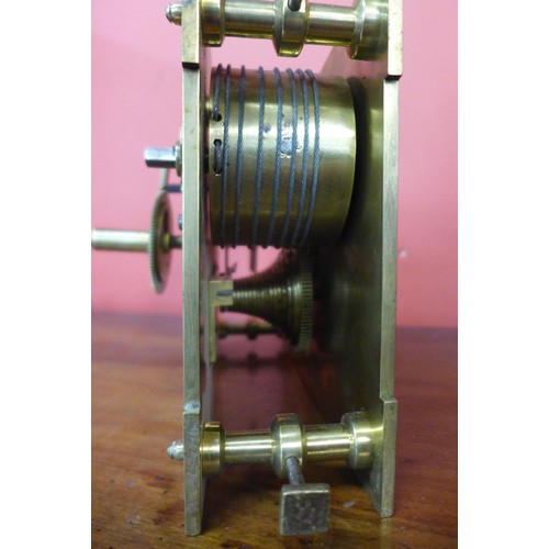 90 - A five pillar 8-day fusee turret clock movement, pendulum and hands